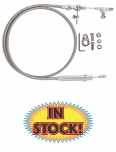 Lokar KD-2350HT - GM TH-350 Transmission Kickdown Cable - Braided Stainless - Picture 1 of 4