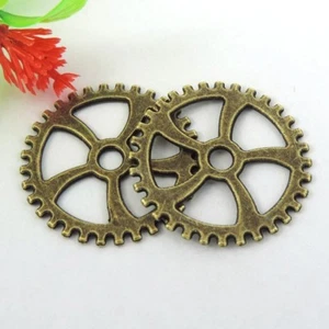 12pcs Antiqued Bronze Alloy Steampunk Gear Charm Pendant Jewelry Findings 30x2mm - Picture 1 of 4