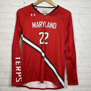 Under Armour Maryland Terrapins Volleyball Jersey Womens Size Small Red Shirt - Picture 1 of 10