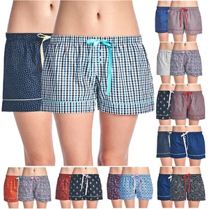 Paquete de 2 pantalones cortos boxer informales de salón tejidos de algodón para mujer - Imagen 1 de 87