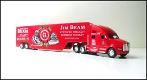 KENWORTH Red Diecast T Series Truck Trailer 1:66 Scale Jim Beam Custom Graphics - Picture 1 of 7