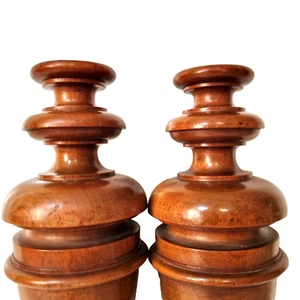 2 Baluster groove walnut carving column 13 Antique French architectural salvage - Picture 1 of 17