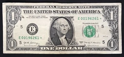 1962 June 1 Birthday Note $1 One Dollar Bill E 00196261 * (_ _ 1962 - 6 - 1 ) - Image 1 of 2