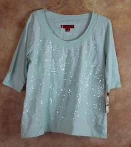 SUNSET RD. COOLES NEUWERTIGES KURZARM T-SHIRT MIT PAILLETTEN GR. L NEU MIT ETIKETT SF56 - Bild 1 von 4