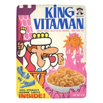 Vintage Style 1972 King Vitaman Cereal Box w Crashin Castle Micro Fleece Blanket - Image 1 of 4