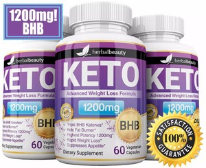3 x Herbal Beauty KETO BHB 1200mg PURE Ketone FAT BURNER Weight Loss Diet Pills