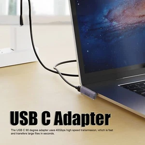 2Pcs Adaptateur USB C 90 Degrés Angle Droit USB C Mâle vers USB C Femelle Adaptateur - Photo 1 sur 12