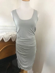 CAbi Gray Ruched Sleeveless Knit Dress Style 631 ~ Size Small - Picture 1 of 6