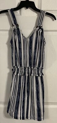 Женский полосатый сине-белый комбинезон Derek Heart размер Small  - Изображение 1 из 4