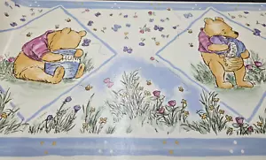 Disney Winnie the Pooh Wallpaper Border Honey Pot Floral Pastel Nursery Decor x2 - Picture 1 of 6
