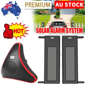 Wireless Solar Beam Driveway Motion Sensor Alarm System 1000M Outdoor Security - Picture 1 of 12