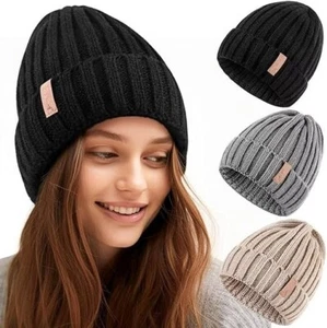 3 Pack Womens Winter Knitted Beanie Hat 3PCS,Warm Knit Fashionable Caps (BLG) - Picture 1 of 6