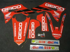 Honda CRF250 2019-21 CRF450 2019-2020 gráficos Geico Honda + kit de plásticos GR1826 - Imagen 1 de 3