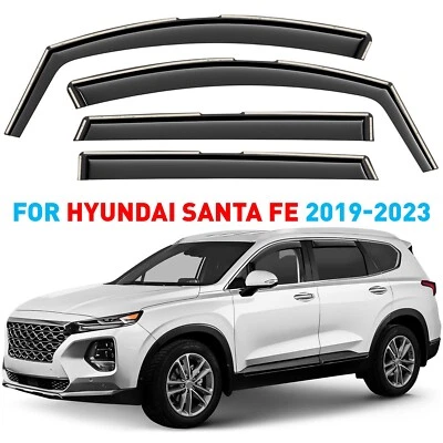 Rain Guards Vent Visors Shade for 2019-2023 Hyundai Santa Fe SHATTERPROOF - Image 1 of 4