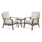 Lake Point 3-piece Outdoor Patio Furniture Table Chair Garden Set With Cushion