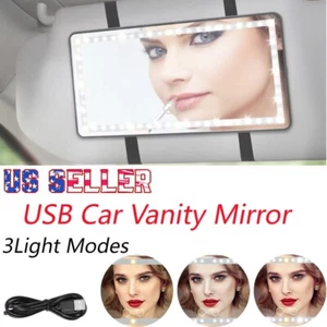 Car Sun Visor Vanity Mirror 60 LEDS Rechargeable Makeup Mirror with 3Light Modes - Picture 1 of 14