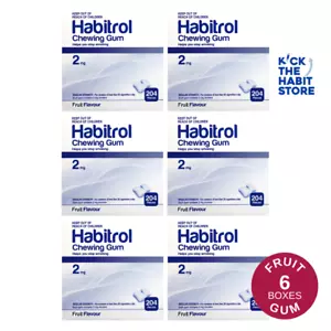 Habitrol Gum 2mg Fruit 1224 Pieces 6 Boxes x 204 pcs Sugar Free 2026 and up - Picture 1 of 4