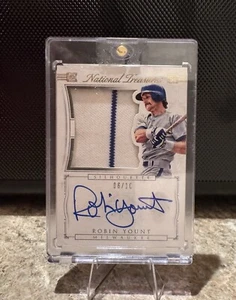 2015 NATIONAL TREASURES GAME WORN ROBIN YOUNT #44 /10 BREWERS AUTO MEM🔥🔥 - Picture 1 of 2