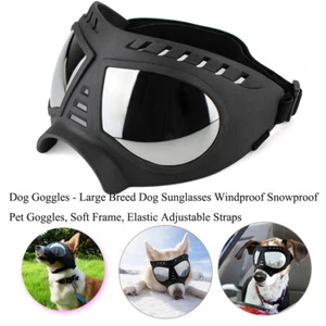 Pet Dog Mask Goggles _Large Breed Sunglasses Windproof Eyes Protection Black - Picture 1 of 10