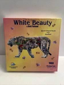 Sunsout White Beauty Tiger by Penfound 1000 Piece Puzzle 28" x 40" New Sealed! - Picture 1 of 6