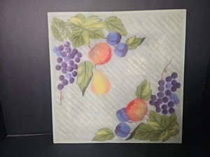 14 Frosted Fruit Plate with 7pc Sugared Frosted Fruit - Picture 1 of 3