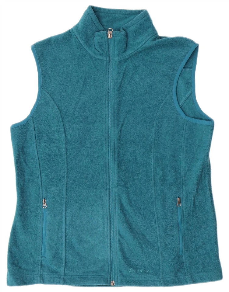 EDDIE BAUER Womens Fleece Gilet UK 16 Large Turquoise Polyester CA17 - Image 1 of 3