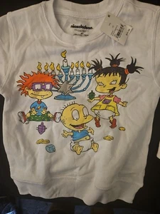Maglione Hanukkah nuovo con etichetta con personaggi Nickelodeon 4T - Foto 1 di 10