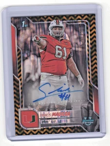 FRANCIS MAUIGOA Miami 2025 Bowman U Chrome Black Gold Stealth Refractor AUTO /25 - Picture 1 of 2