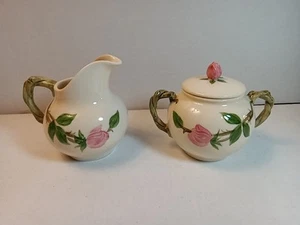 Set crema e zucchero vintage Franciscan Desert Rose con coperchio made in USA - Foto 1 di 24