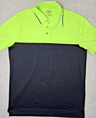 Foundry XL tall shirt mens Black safety green short sleeve workwear collared - Image 1 of 4