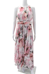 R&M Richards Womens Textured Sleeveless Scoop Neck Floral Dress Pink Size 08 - Picture 1 of 7