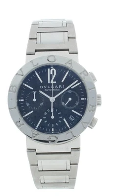 Reloj para hombre Bvlgari Diagono 38 mm automático cronógrafo esfera negra BB 38 SS CH Foto 1 de 4