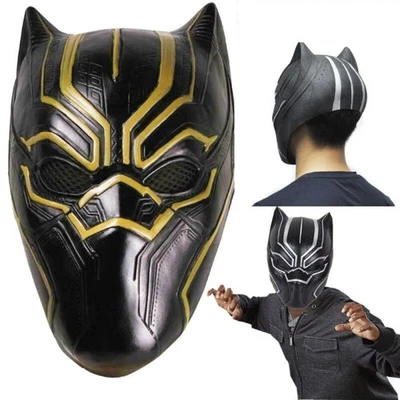 MARKENLOS Halloween Erwachsene Black Panther Latex Maske Erik Killmonger Kampf Superhelden
