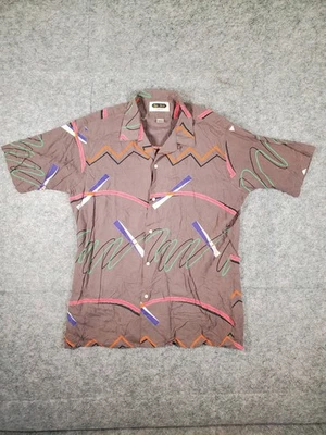 Vintage Sea Isle By Arrow Shirt Size Large Abstract Rayon Loop Collar 80s 90s - Image 1 of 4