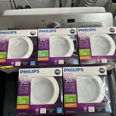 Nuevo paquete de 5 Philips 50w/8.5 LED Retrofit Se adapta a 4" empotrado luz blanca suave Foto 1 de 4