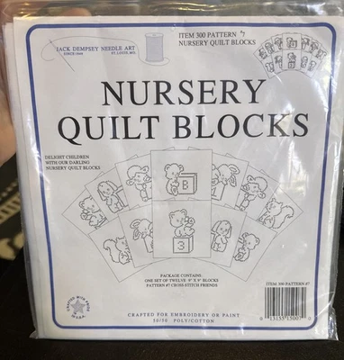 Arte con agujas Jack Dempsey ~ patrón de bloques de edredón para guardería #7 - punto de cruz amigos Foto 1 de 2