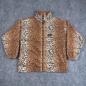 Giacca pile Vail stampa leopardata donna piccola made in USA full zip retrò - Foto 1 di 12
