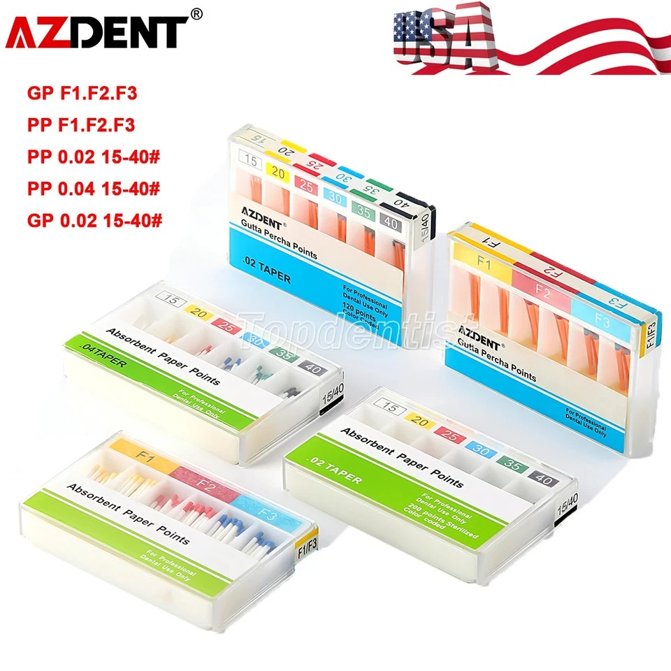牙科 Endo 根管吸水纸点 0.04/0.02 /Gutta Percha F1 F2 F3 — 第 1/4 张图片
