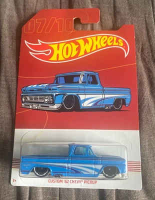 Hot Wheels Custom Blue '62 Chevy Pickup, Walmart American Truck Series, #07/10 Foto 1 de 4