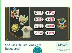 Pokemon Go/Go Pass Deluxe:Ancients Recovered Ticket! - Imagen 1 de 1