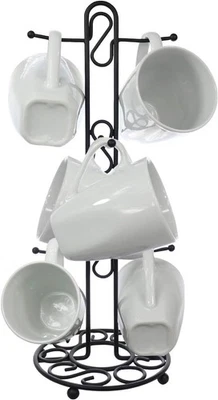 Estante para tazas de café Blue Donuts Farmhouse, árbol para 6 tazas, negro  Foto 1 de 4