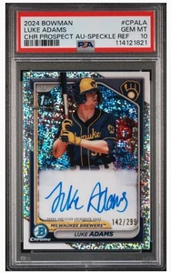 2024 Bowman Chrome 1st Auto Luke Adams  Speckle Refractor /299 RC PSA 10 - Picture 1 of 2