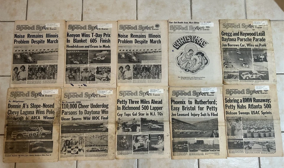 1975 Speed Sport News Set of 10 Bob Donnie ALLISON Richard PETTY AJ Foyt UNSER - Image 1 of 3