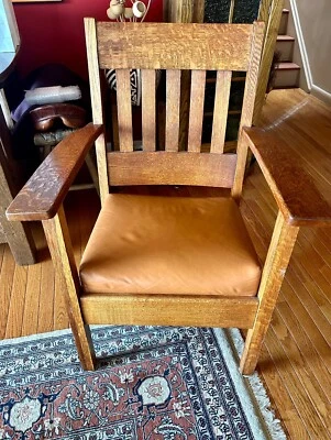 SILLA MISSION antigua roble circa 1920 Foto 1 de 4