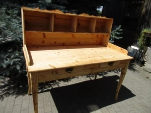 Schreibtisch Biedermeier  um 1870 Weichholz Nr. 4 mit zwei Laden - Bild 1 von 10