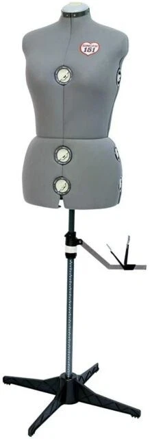 SINGER DF151ML_GR Adjustable Dress Form - Gray, Size 10-18