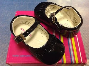 Angels New York Niñas Negro Patente Cuero Hebilla Vestido Zapato Bebé Talla 2 - Imagen 1 de 4