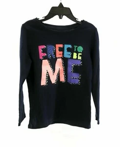Girls Long Sleeve Causal Navy Blue Spring Winter Everyday Top Size XS 4/5 - Picture 1 of 12