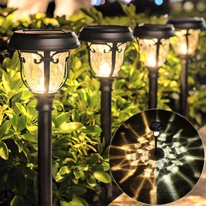 LeiDrail Solar Lights Outdoor Pathway, 6 Pack LED Glass Metal Solar Garden Light - Picture 1 of 8