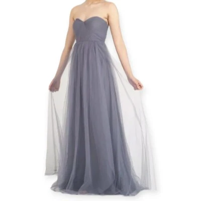Vestido de dama de honor JENNY YOO Annabelle convertible de tul para graduación en gris. Mujer Talla 8 Foto 1 de 4